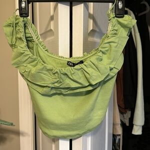 Zara off the shoulder crop top